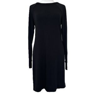 New LOU & GREY Women’s  Soft Long Sleeve Black Sweatshirt Dress Size XS